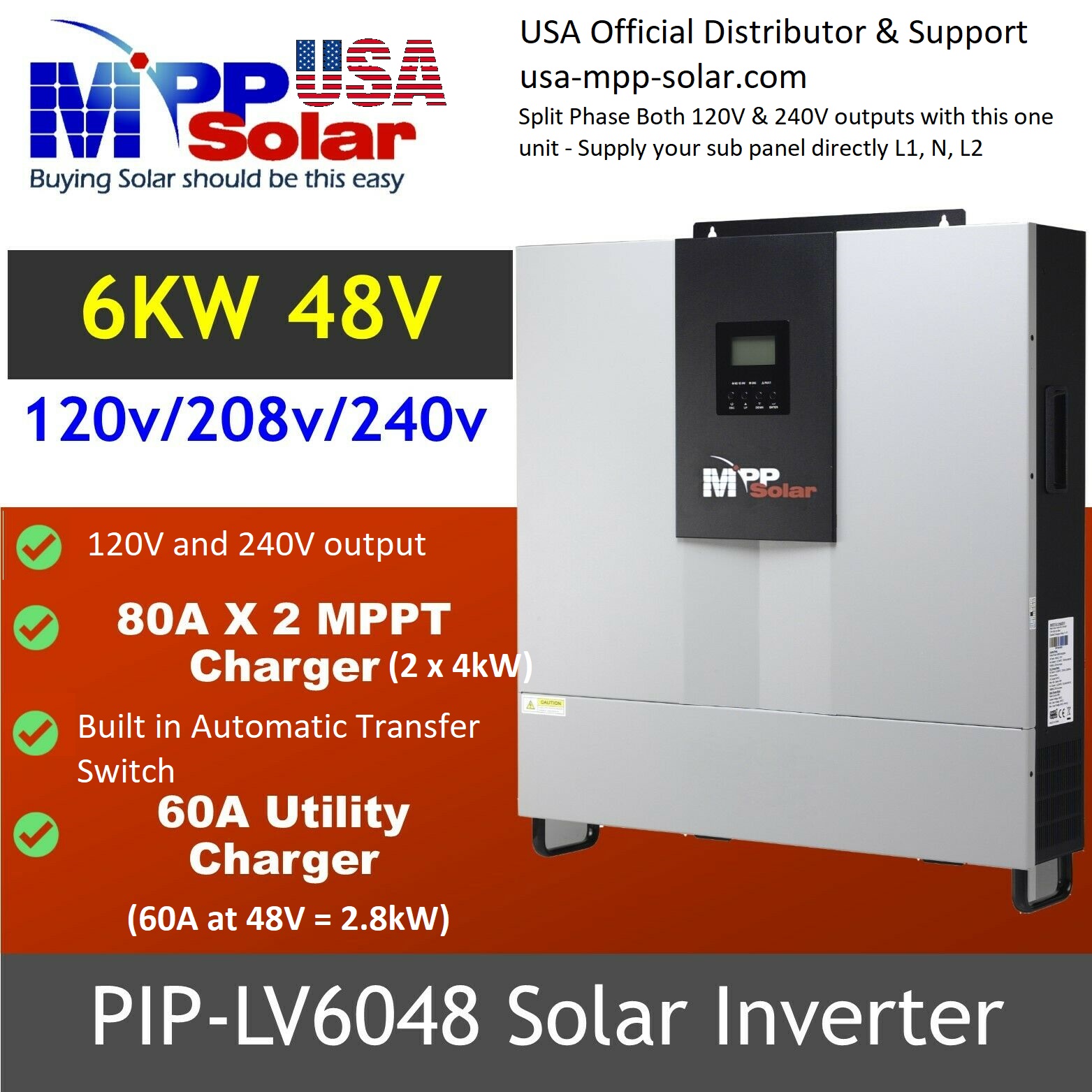 Combo Deal 6.5kw Inverter with 15kWh LifePO4 Rack Batteries, 4-2 Combiner  box, 5 rack, 150A DC Breaker