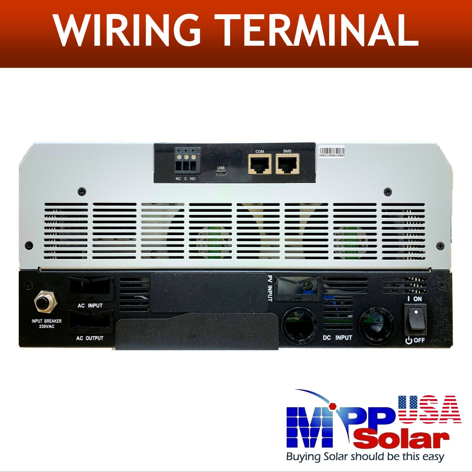 Promo -U5648MS 5600kw (230vac OUTPUT Only - No US Split phase) 48vdc MPP SOLAR inverter + MPPT solar charger 120A (High PV input 450vdc) + battery charger 120A - Image 3