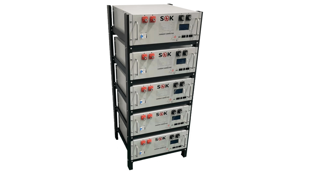 Universal 5 battery Rack (25kWH) Slide 5 batteries into one neat floor