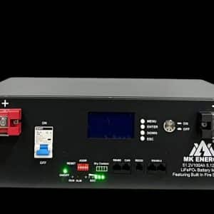 Special !MKE-V2Rack Battery LiFePO4 Heated - 5.1kWh 100ah, 51.2V Built In Fire Supressors, LCD Selectable Multi BMS Protocols (CAN, RS485, Rs232, Growatt, Mpp, Sol-Ark, Voltronic, Luxpower and many more), Now with E-Shutdown Feature