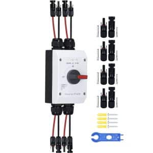PV Quick Disconnect 4 pole (2 solar circuits) with MC4 - lockable switch included