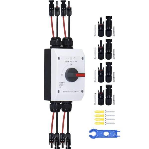 PV Quick Disconnect  4 pole (2 solar circuits) with MC4 - lockable switch included