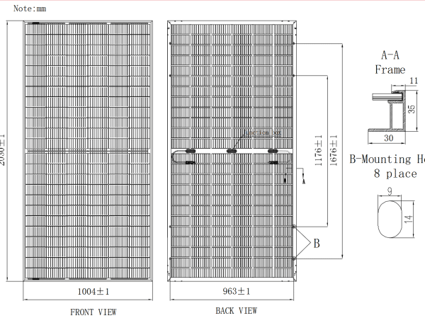 VSUN415 - 144BMH- DG Bifacial 415W PERC Cell , 30 pcs per pallet (12.3kw) 25c per watt - Image 4