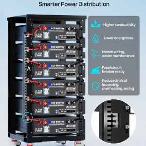 ECO-WORTHY RACK6 V2.1 - 6-Layer Rack With 600A Busbar- 30.7kWh storage -For Server Rack Battery All Models