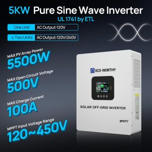 Ecoworthy / MHT 5KW 48V Solar Inverter 120V 100A Charger